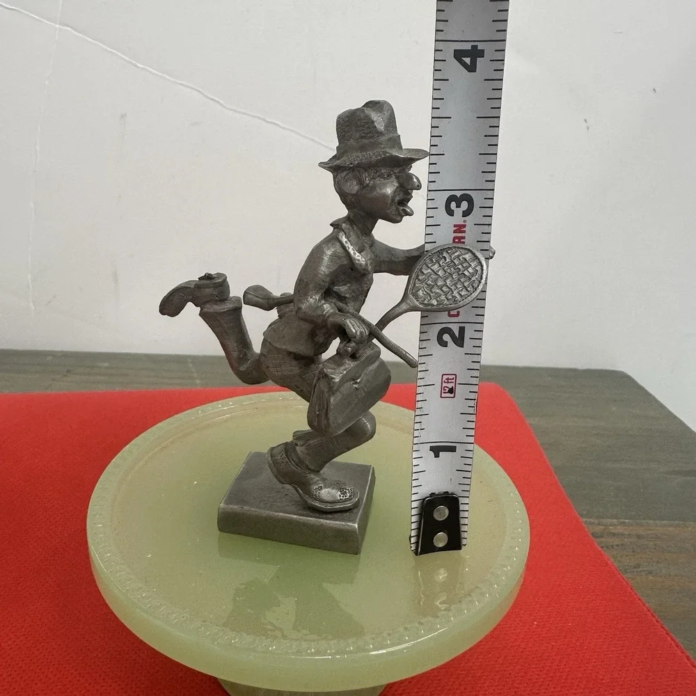 Vintage Pewter P. Davis Running Business Man Ready for Golf & Tennis‎ 1977